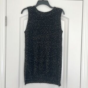 New Directions Black White Sleeveless Knit Sweater Size M